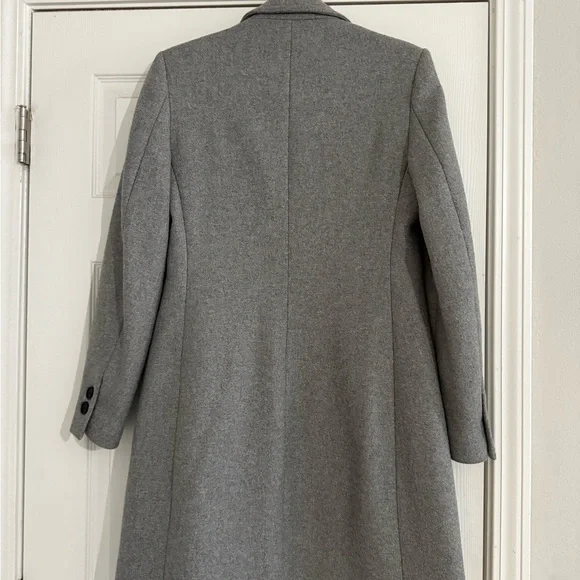 Zara Gray Wool Blend Coat - Picture 4 of 5